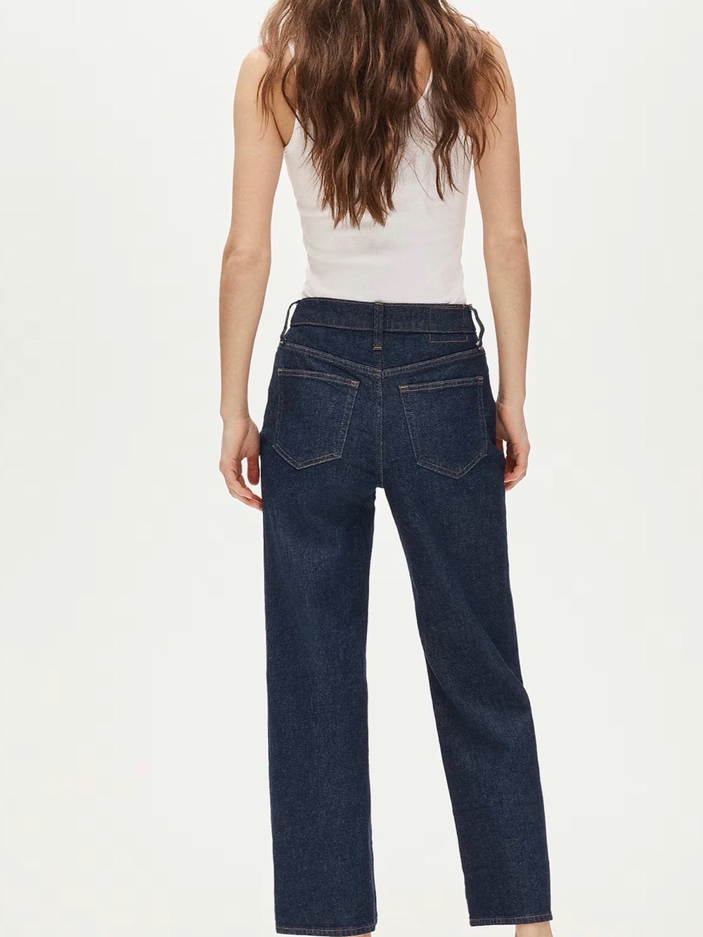 J. Crew Semi-stretch, high rise, curvy slim-wide jeans, dark wash